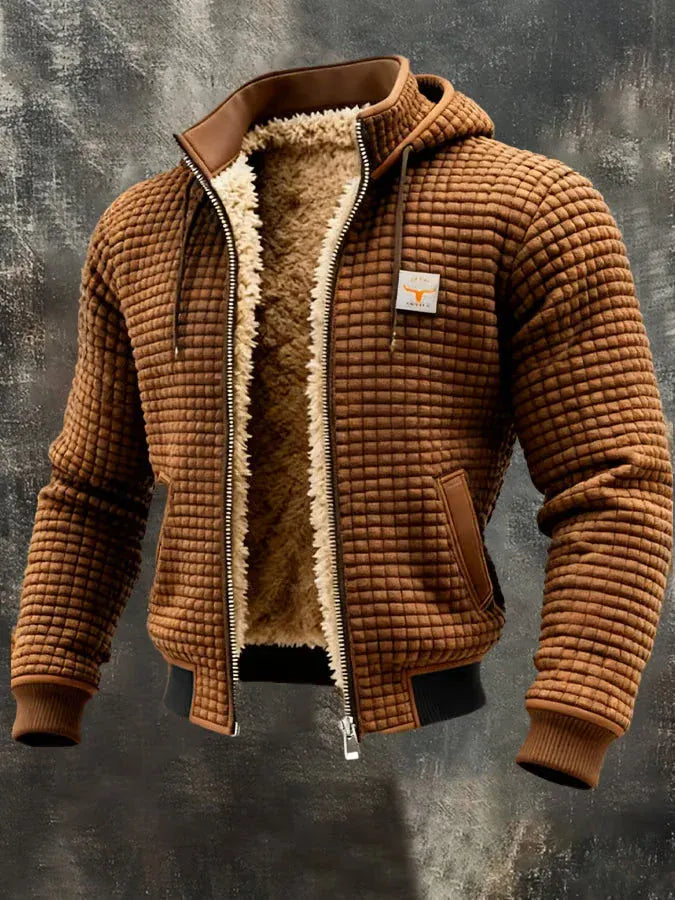 DONACCI Sherpa-Lined Waffle Jacket