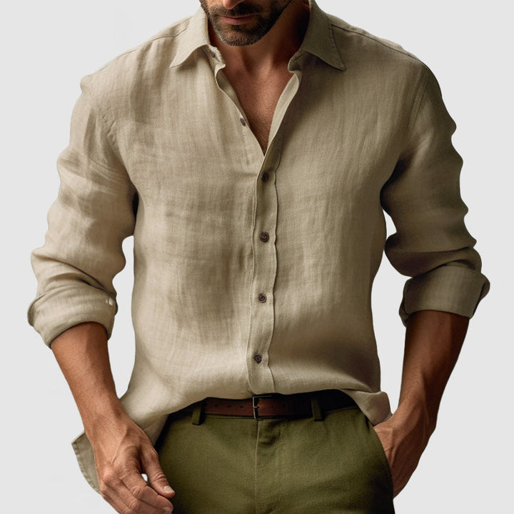 Ashcroft | Men's Vintage Linen Long-Sleeve Shirt