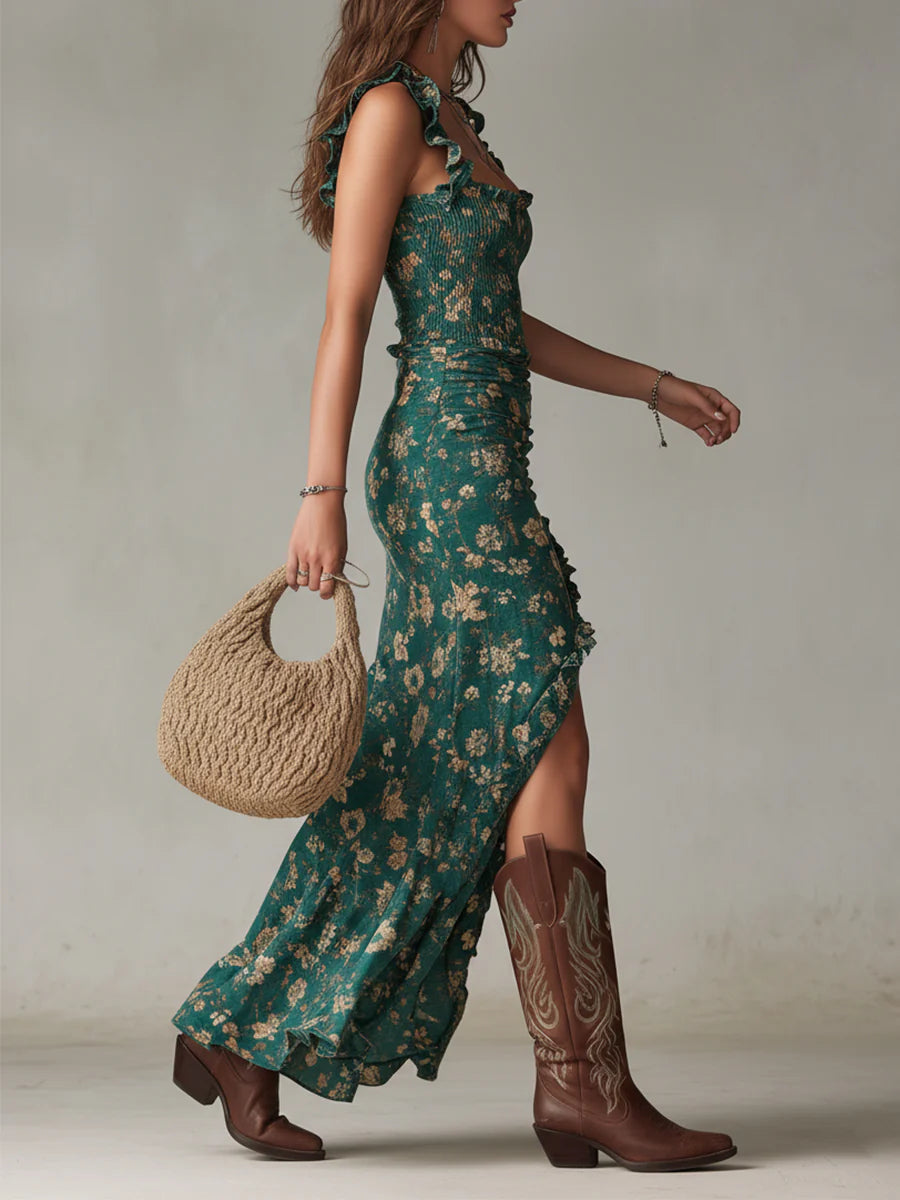 Ashcroft Bohemian Green Printed Maxi Dress – view 2