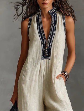 Elena | Sleeveless Wide-Leg Jumpsuit