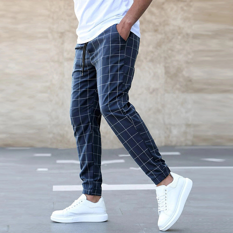 Ashcroft | Men's Checked Joggers – Straight Fit Casual Streetwear