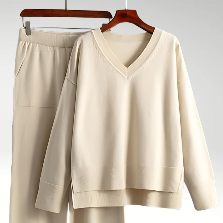 Cazel | Luxe V-Neck Two-Piece Set