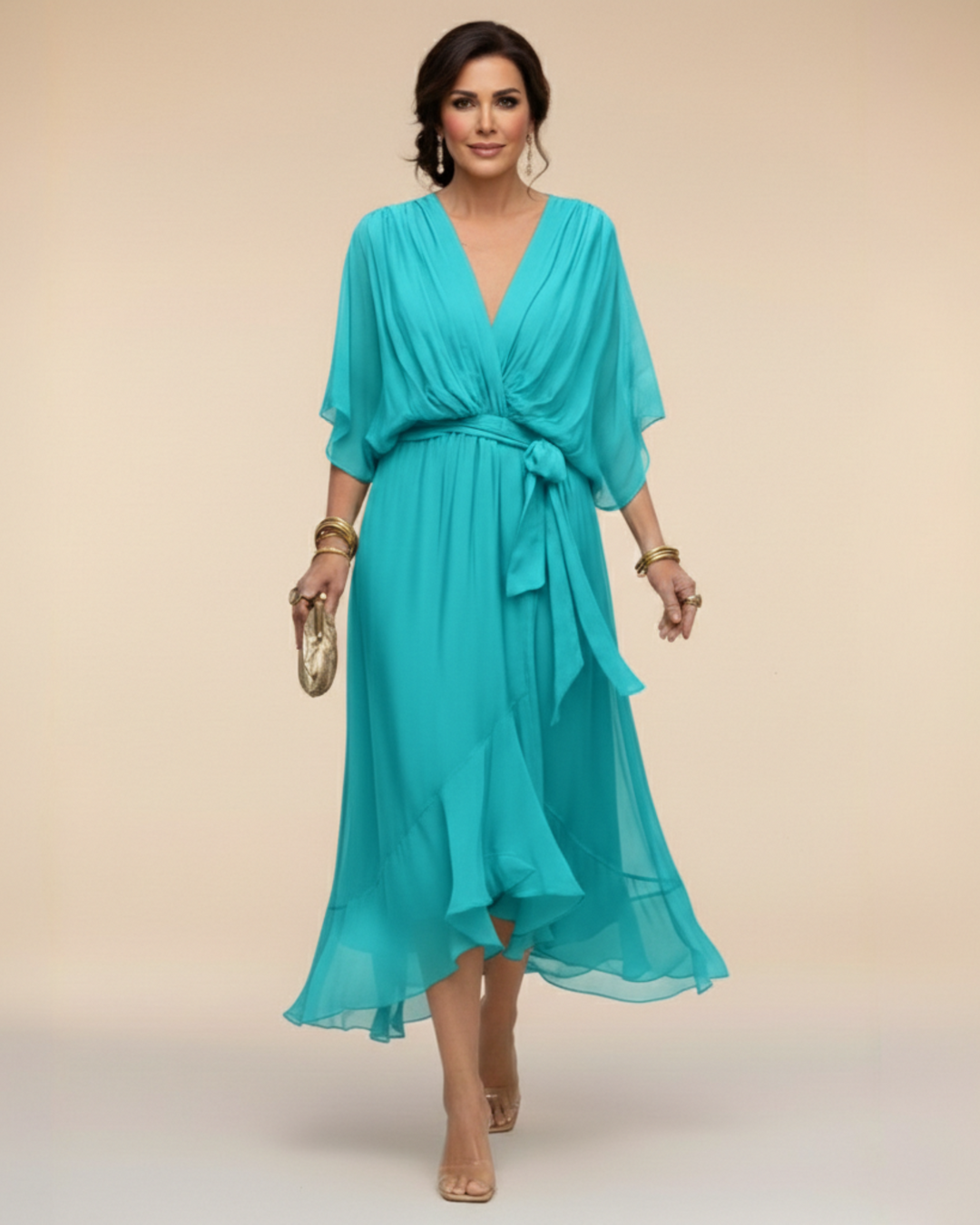 Sheila | Chiffon V-Neck Dress