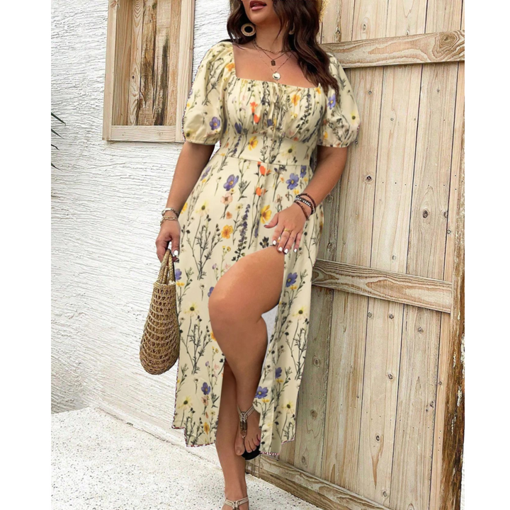 Ashcroft Classy Plus Size Puff Sleeve Maxi Dress – view 10