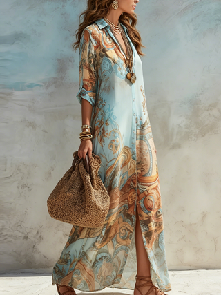 The Verona Blue Maxi Dress
