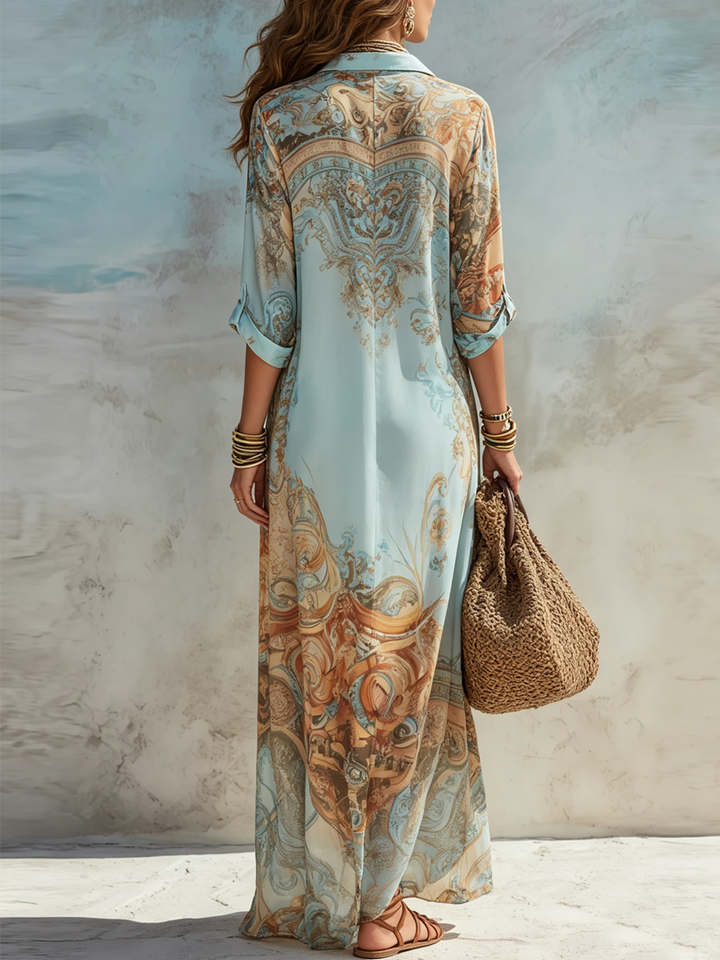 The Verona Blue Maxi Dress