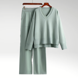 Cazel | Luxe V-Neck Two-Piece Set