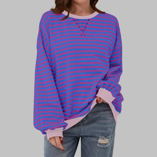 Ashcroft | Striped Long Sleeve Crew Neck Sweatshirt