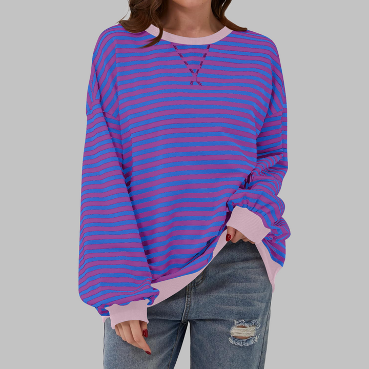 Ashcroft | Striped Long Sleeve Crew Neck Sweatshirt