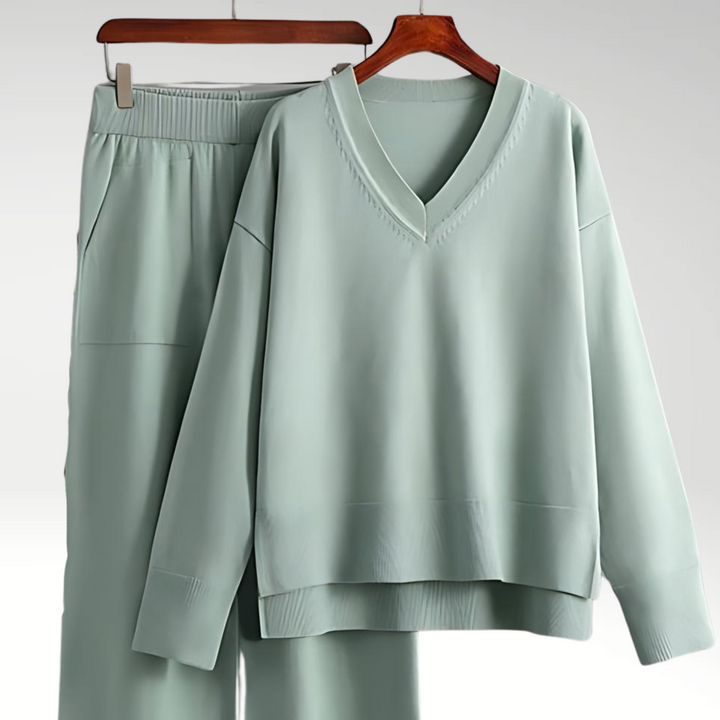 Cazel | Luxe V-Neck Two-Piece Set