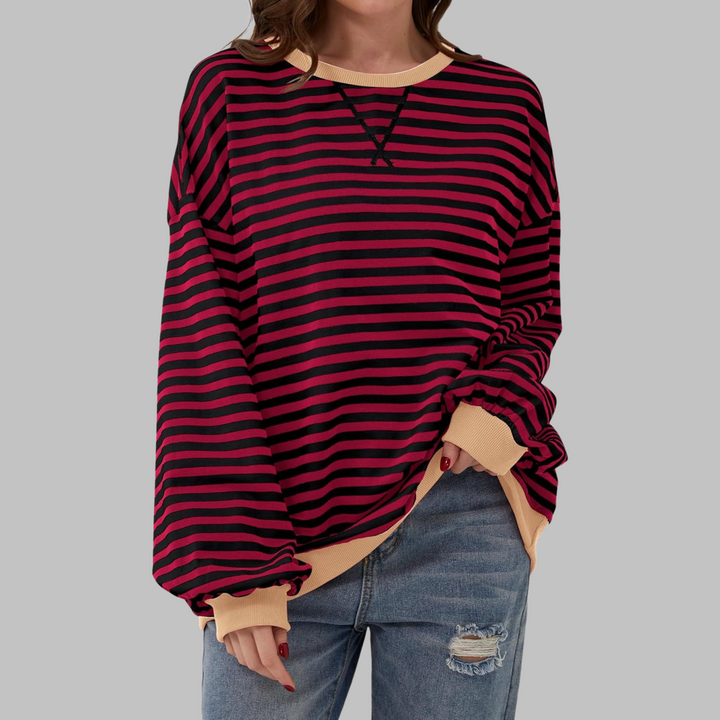 Ashcroft | Striped Long Sleeve Crew Neck Sweatshirt