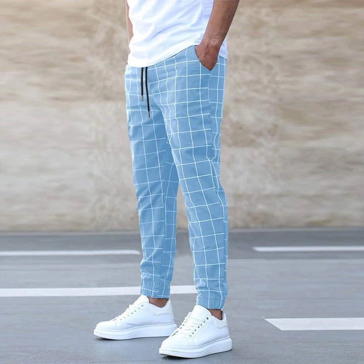 Ashcroft | Men's Checked Joggers – Straight Fit Casual Streetwear