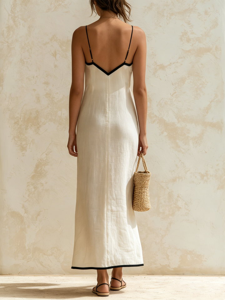 Marisa | Contrast Chevron Long Dress