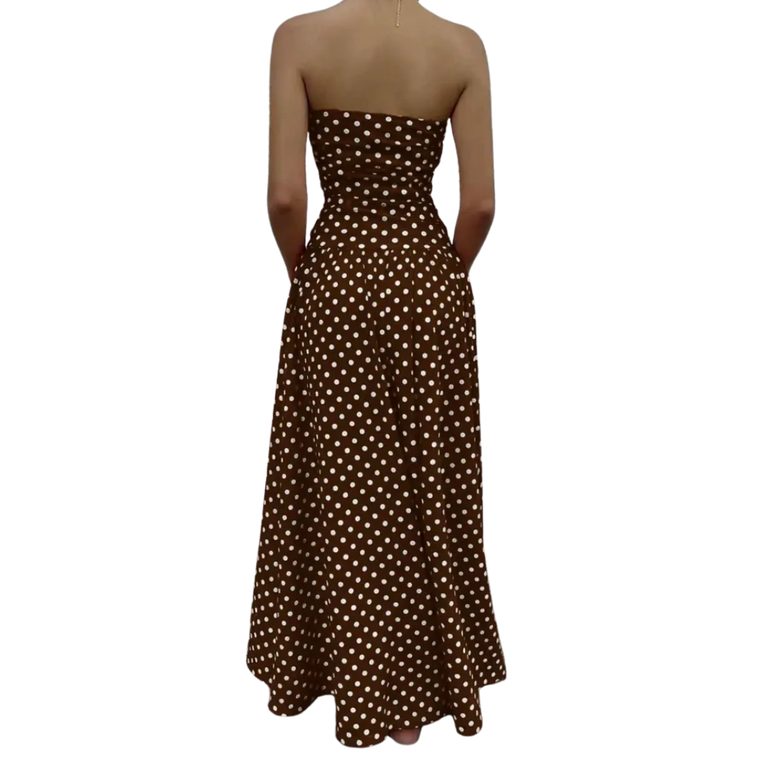 Ashcroft Polka Dot Strapless Maxi Dress – view 6