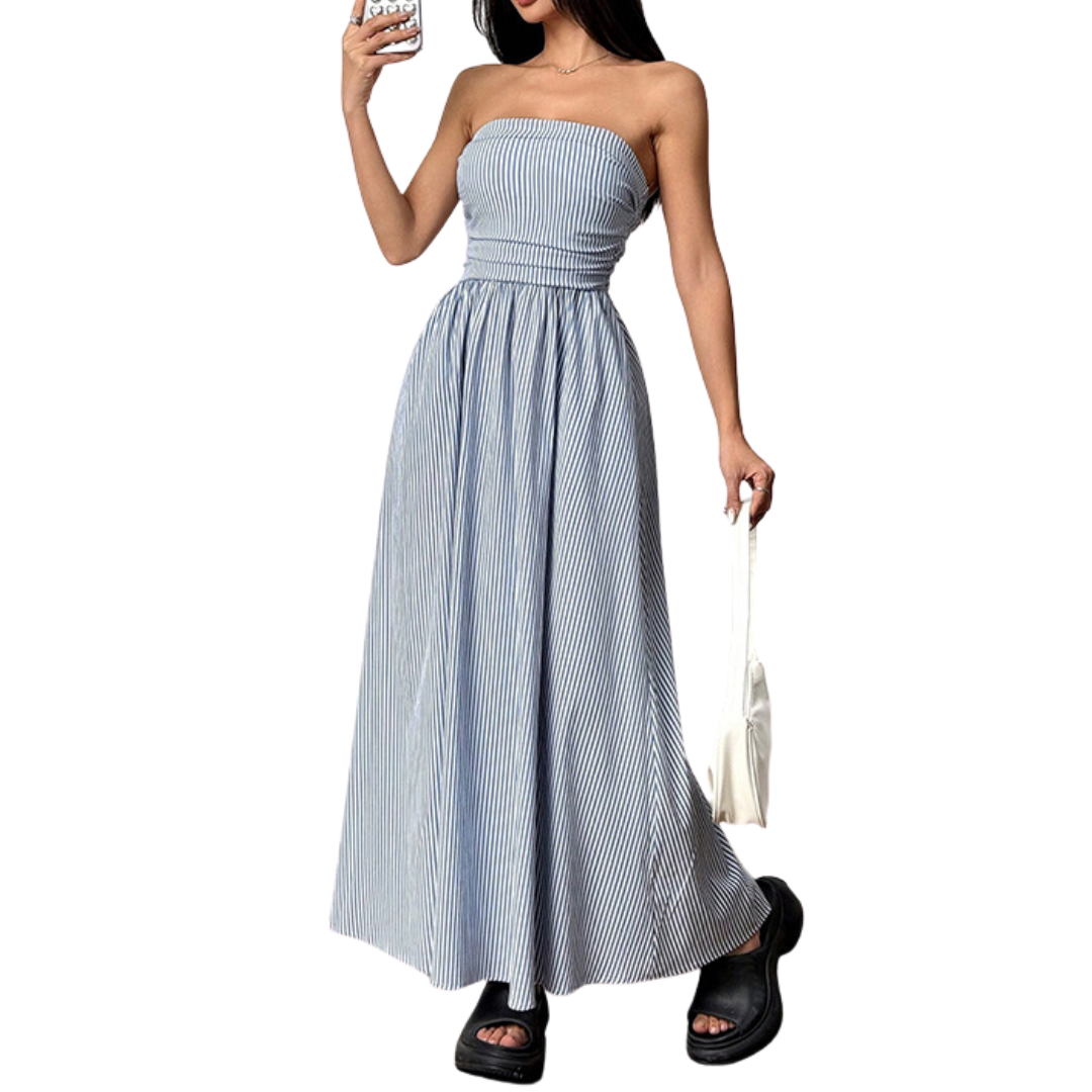 Ashcroft Striped Strapless Maxi Dress with Pockets – view 7