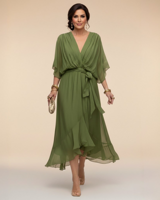 Sheila | Chiffon V-Neck Dress