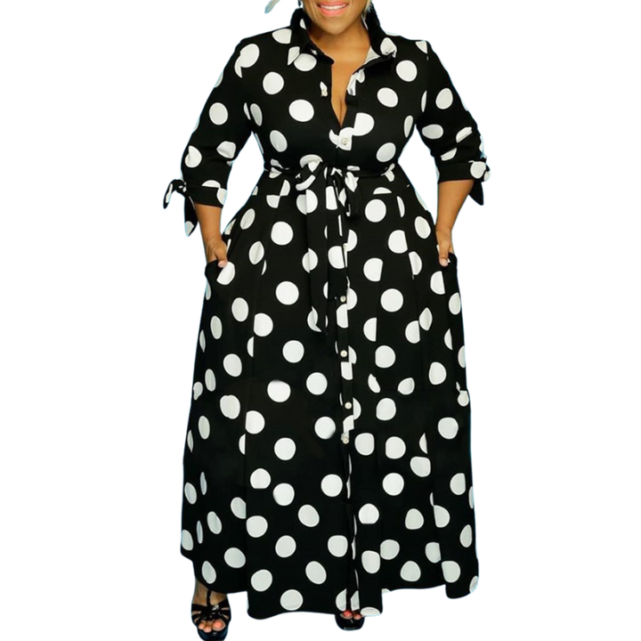 Ashcroft Stylish Polka Dot Shirt Dress with Belt – view 2