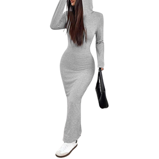 Ashcroft Casual Hooded Drawstring Slim Fit Dress – view 2