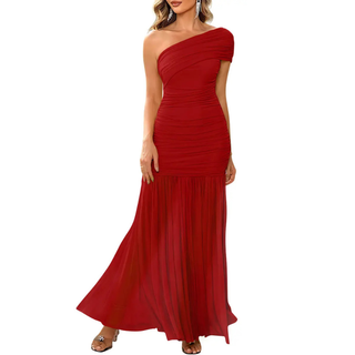 Ashcroft Glamorous One-Shoulder Ruched Dress – view 2