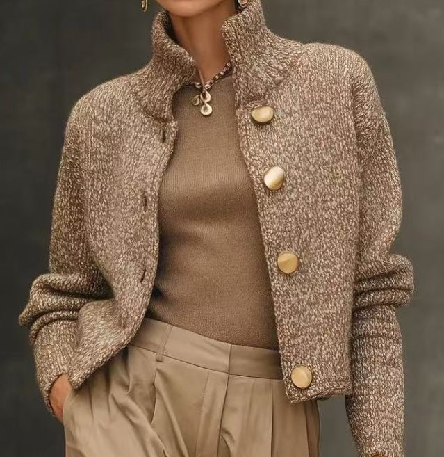 Livia | Textured Stand-Collar Jacket
