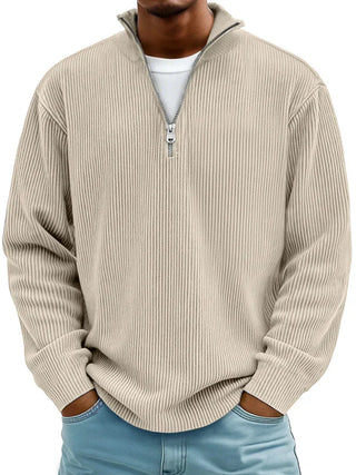 DONACCI Ribbed Zip Sweater