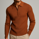 Waffle-Knit Quarter-Zip Polo