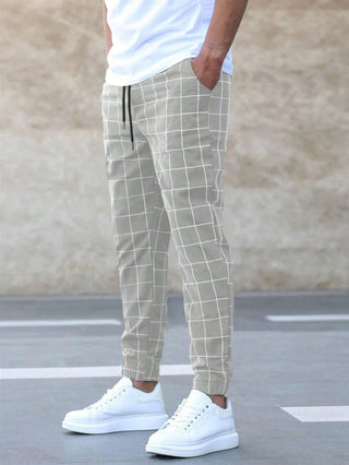 Ashcroft | Men's Checked Joggers – Straight Fit Casual Streetwear