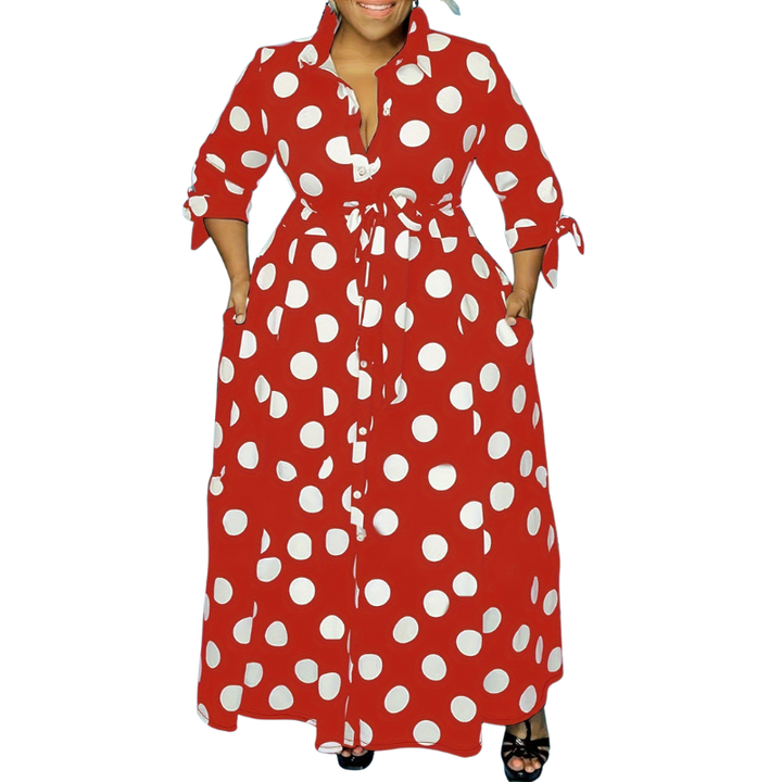 Ashcroft Stylish Polka Dot Shirt Dress with Belt – view 6