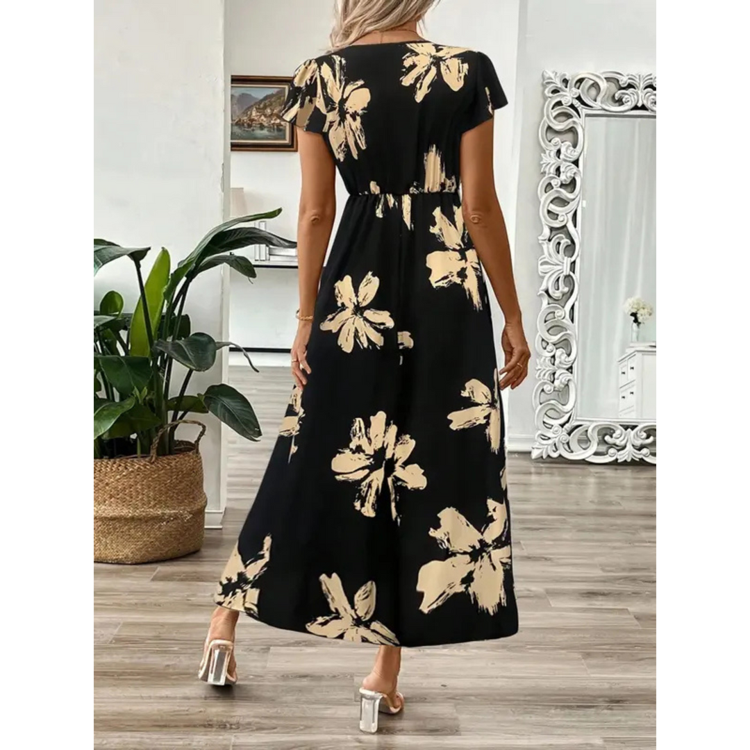 Ashcroft Elegant Summer Printed Short Sleeve Maxi Dress – view 2