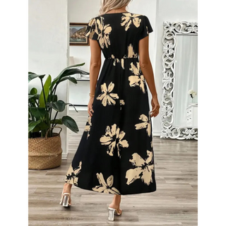 Ashcroft Elegant Summer Printed Short Sleeve Maxi Dress – view 2