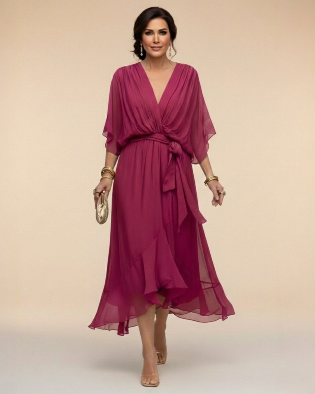Sheila | Chiffon V-Neck Dress