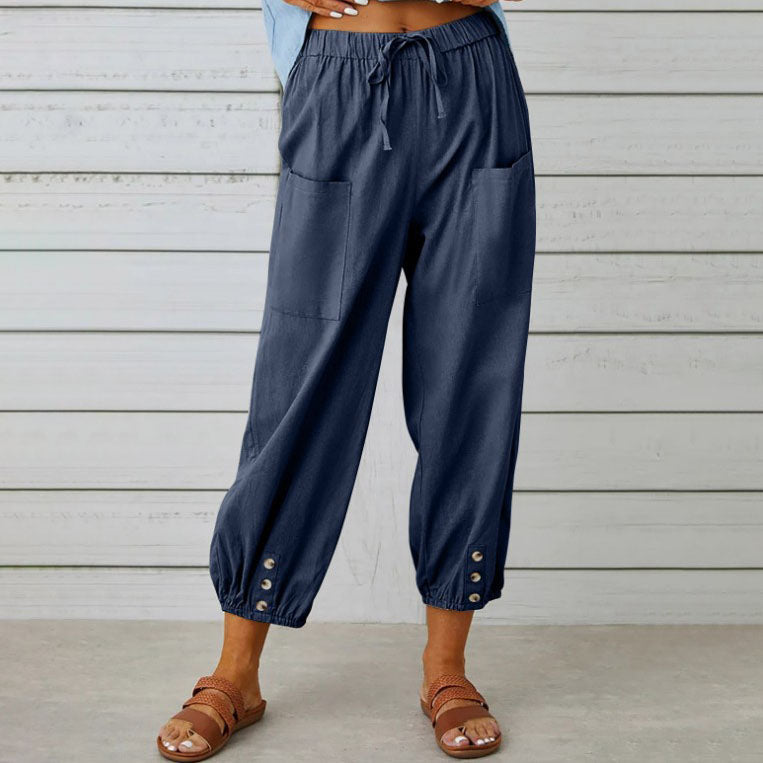 Ashcroft | Lidia Wide-Leg Cotton and Linen Trousers