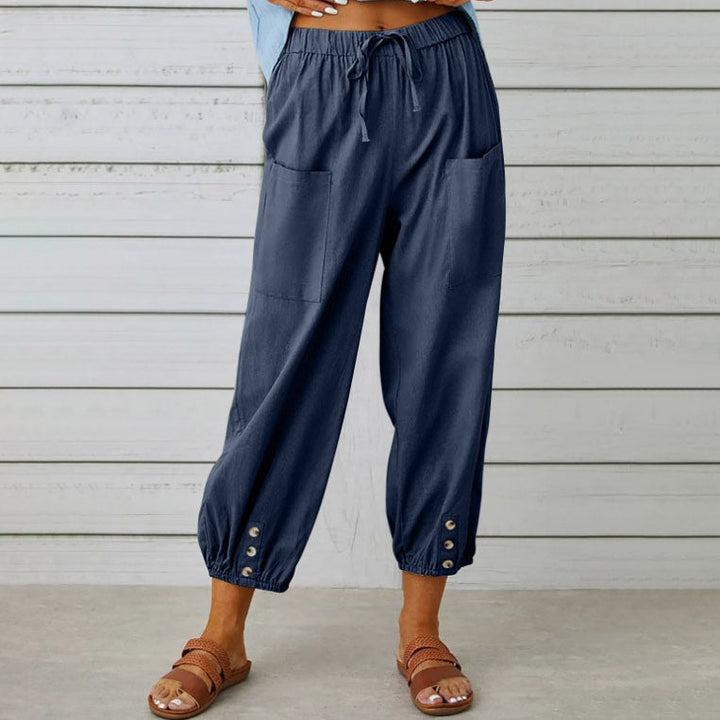 Ashcroft | Lidia Wide-Leg Cotton and Linen Trousers