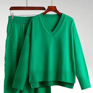 Cazel | Luxe V-Neck Two-Piece Set