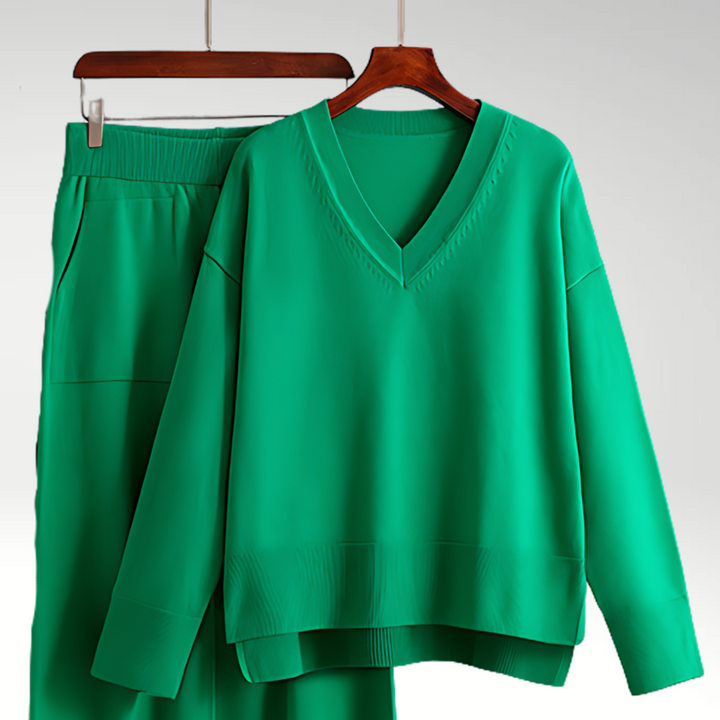 Cazel | Luxe V-Neck Two-Piece Set