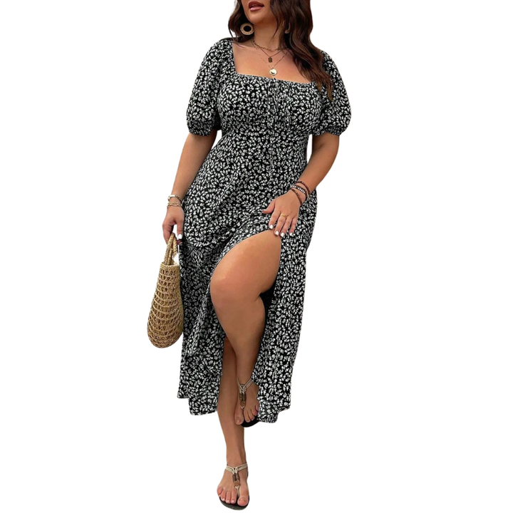 Ashcroft Elegant Plus Size Tie Front Floral Dress – view 2
