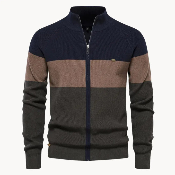 DONACCI Colorblock Zip Cardigan