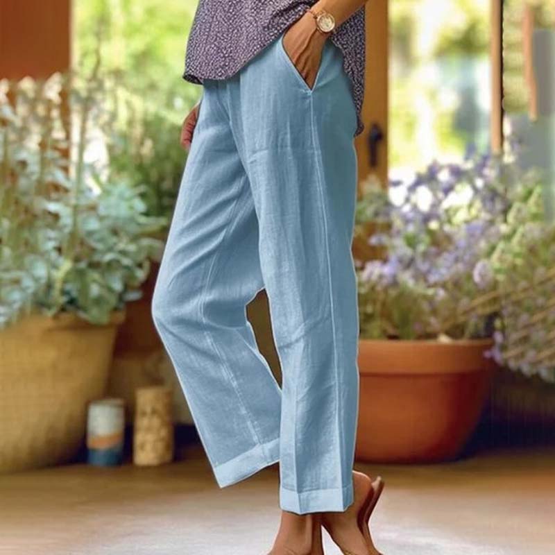 Straight-Leg Casual Trousers
