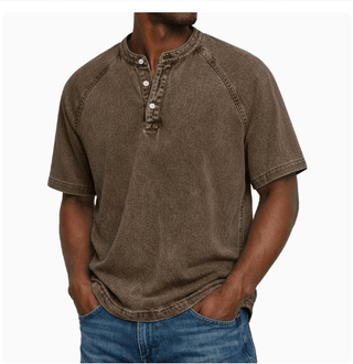 DONACCI Washed Denim Henley