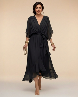 Sheila | Chiffon V-Neck Dress