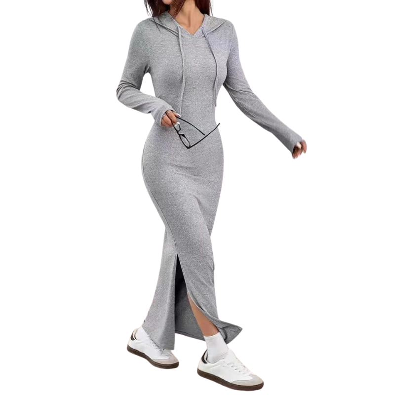 Ashcroft Casual Hooded Drawstring Slim Fit Dress