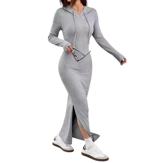 Ashcroft Casual Hooded Drawstring Slim Fit Dress