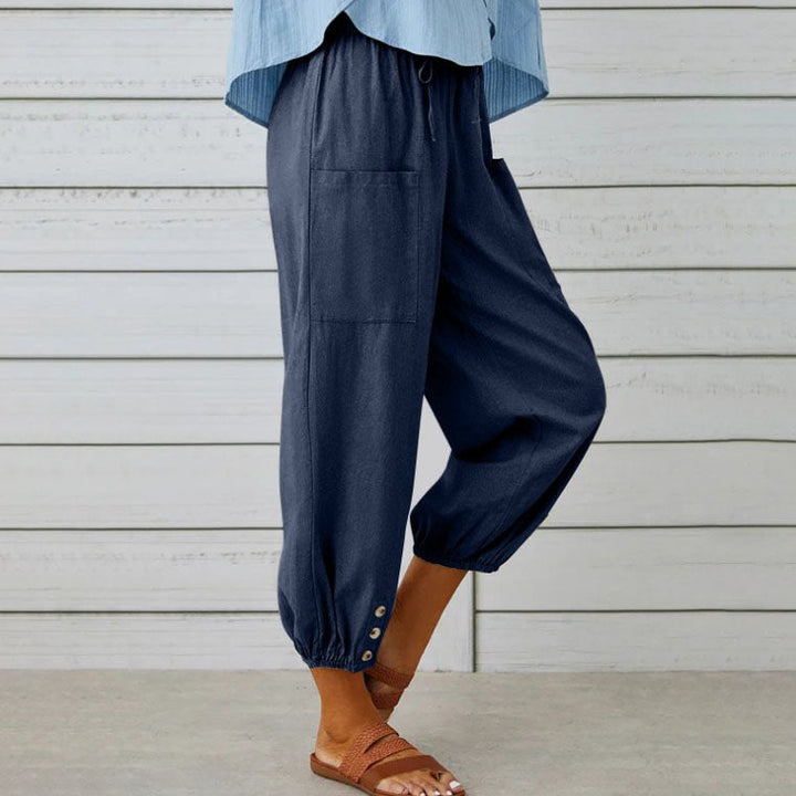 Ashcroft | Lidia Wide-Leg Cotton and Linen Trousers
