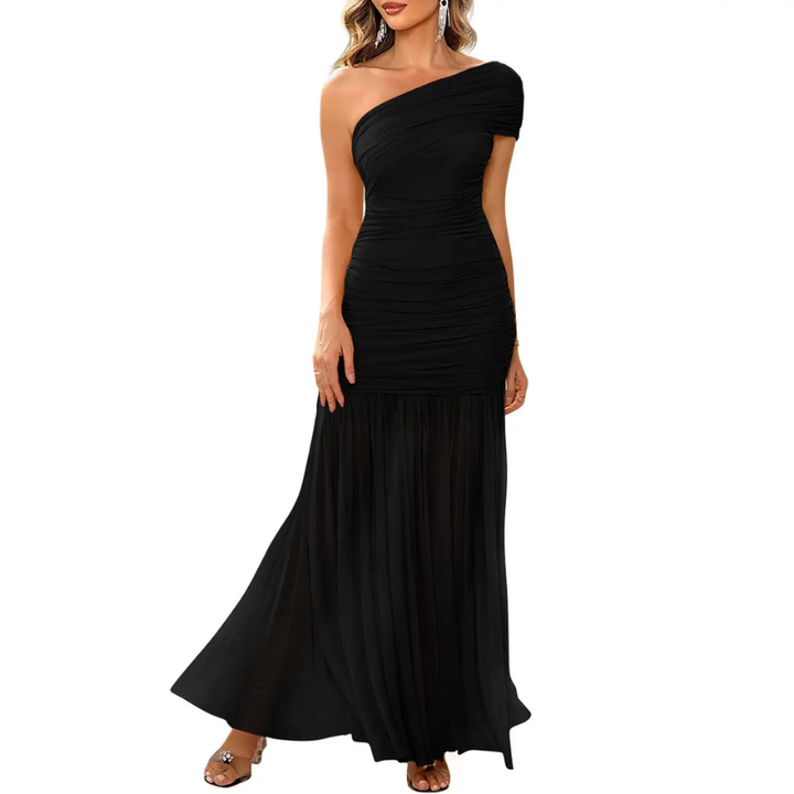 Ashcroft Glamorous One-Shoulder Ruched Dress