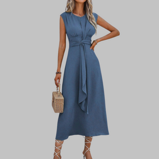 Ashcroft Elegant Sleeveless Round Neck Maxi Dress