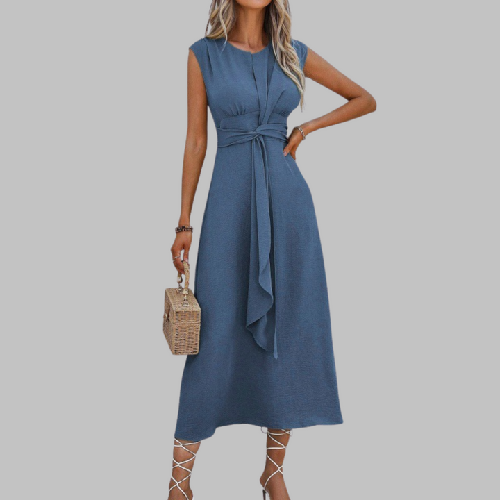 Ashcroft Elegant Sleeveless Round Neck Maxi Dress