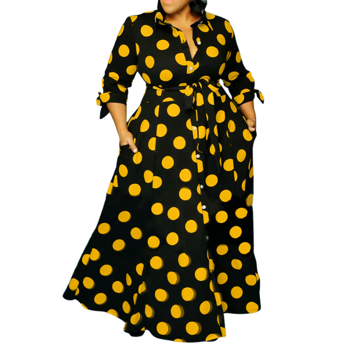 Ashcroft Stylish Polka Dot Shirt Dress with Belt