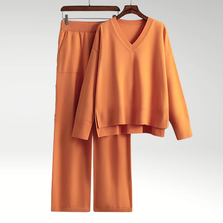 Cazel | Luxe V-Neck Two-Piece Set