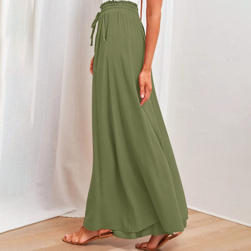 Wide-Leg Casual Trousers