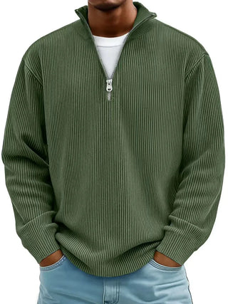 DONACCI Ribbed Zip Sweater